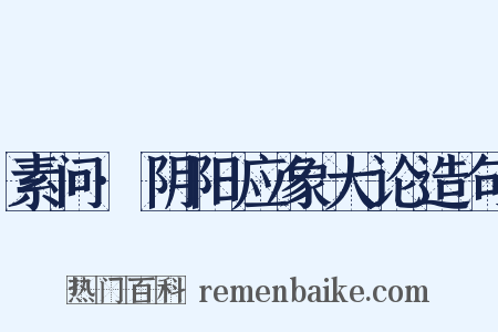 素问·阴阳应象大论造句是什么意思的图片